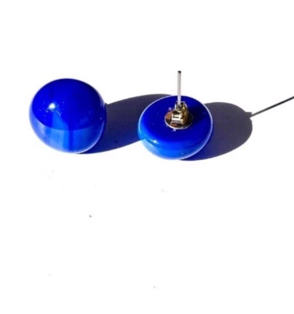 Blue Marble Pierced Earrings Stud