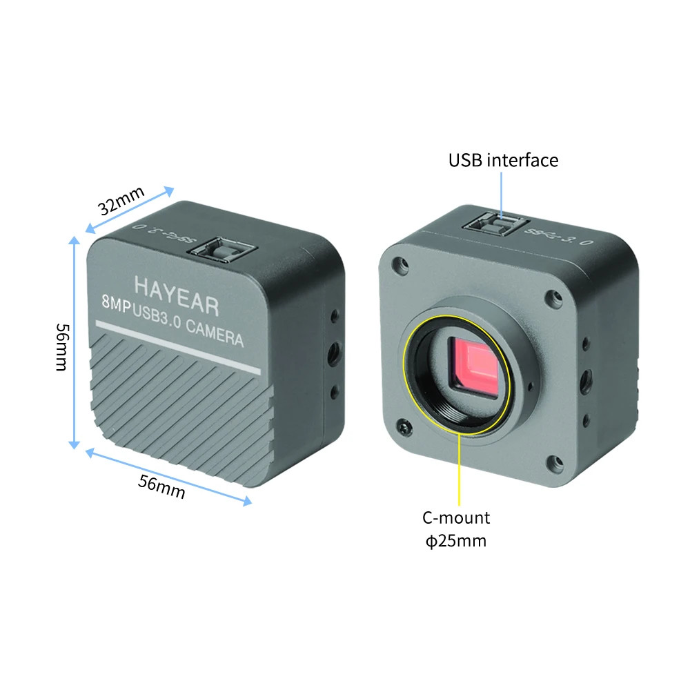 4K 8MP Industrial Camera USB3.0 Interface 1/2.5" CMOS Image Sensor Electronic