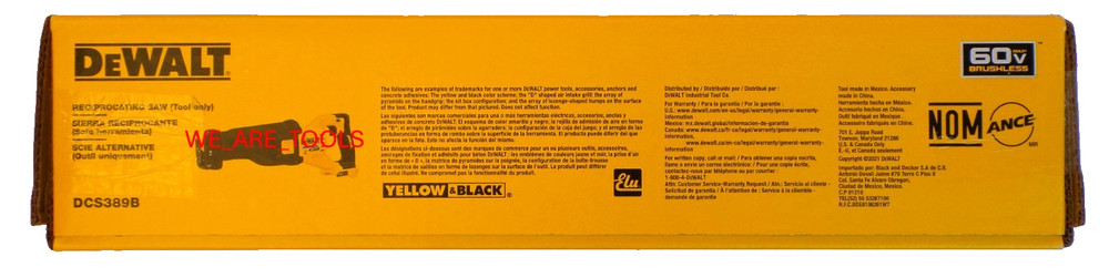 DEWALT DCS389B Flexvolt 60V Cordless Reciprocating Saw