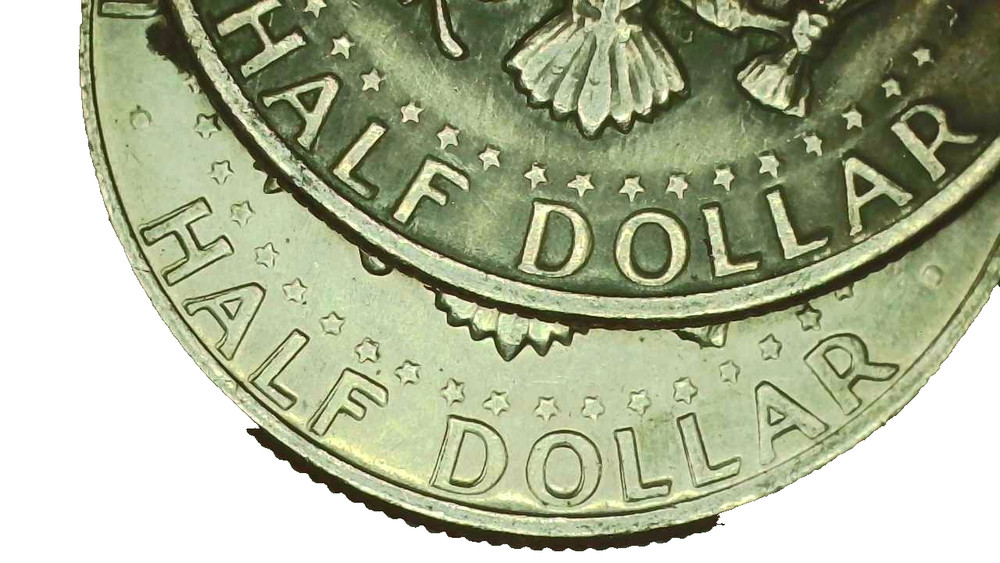 1974D Kennedy Half Dollar Error - Double Die Reverse "Half Dollar" Error - #247