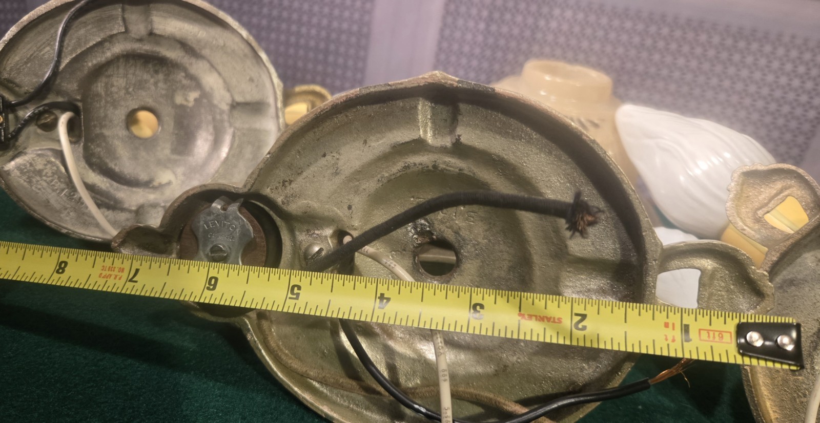 Trio Antique 1930's Markel Slip Shade Candle Wall Sconces Restored Cast Iron