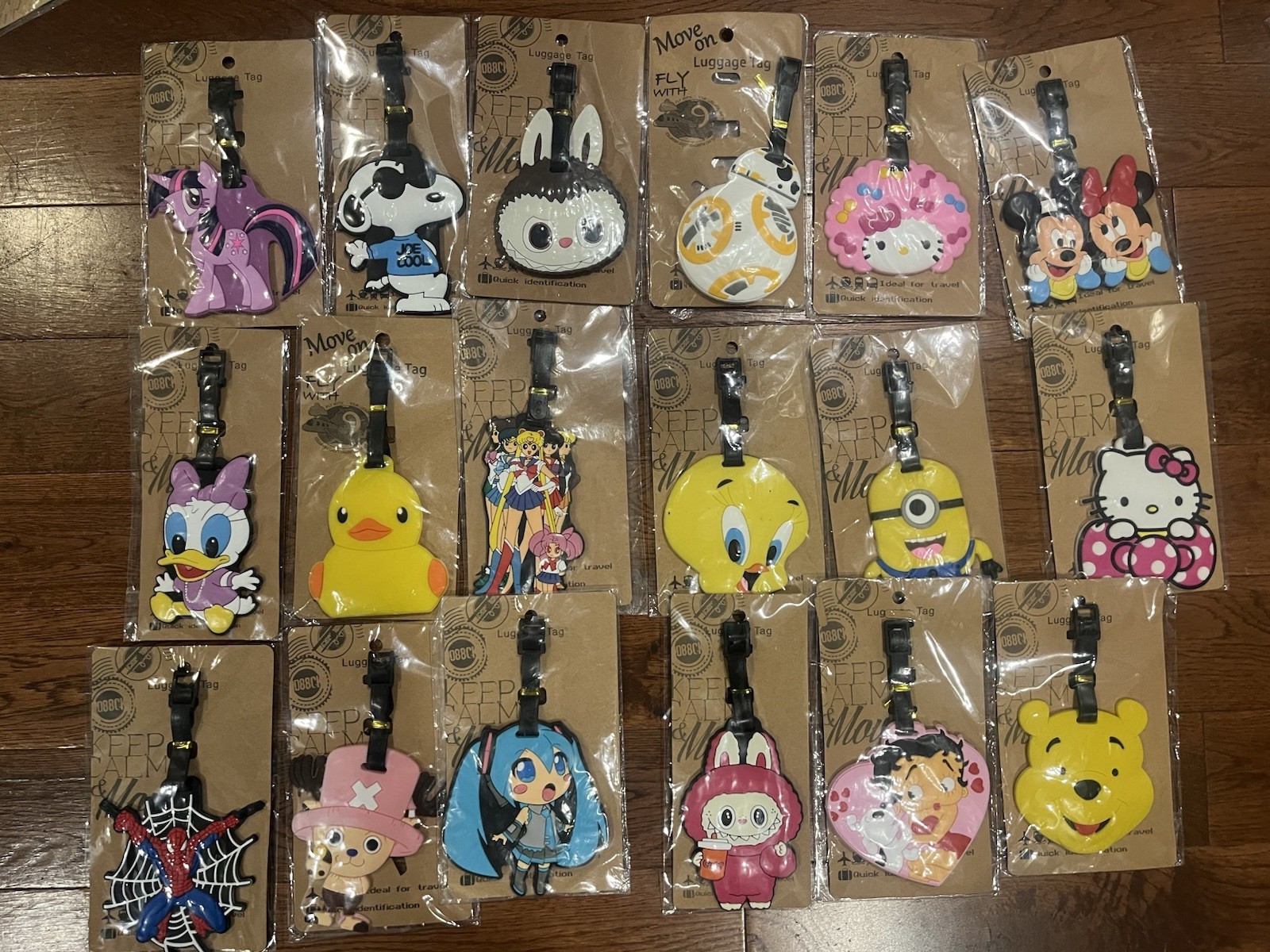 CHARACTER /ANIME LUGGAGE TAGS--BOOK BAG TAGS--GREAT STOCKING STUFFER