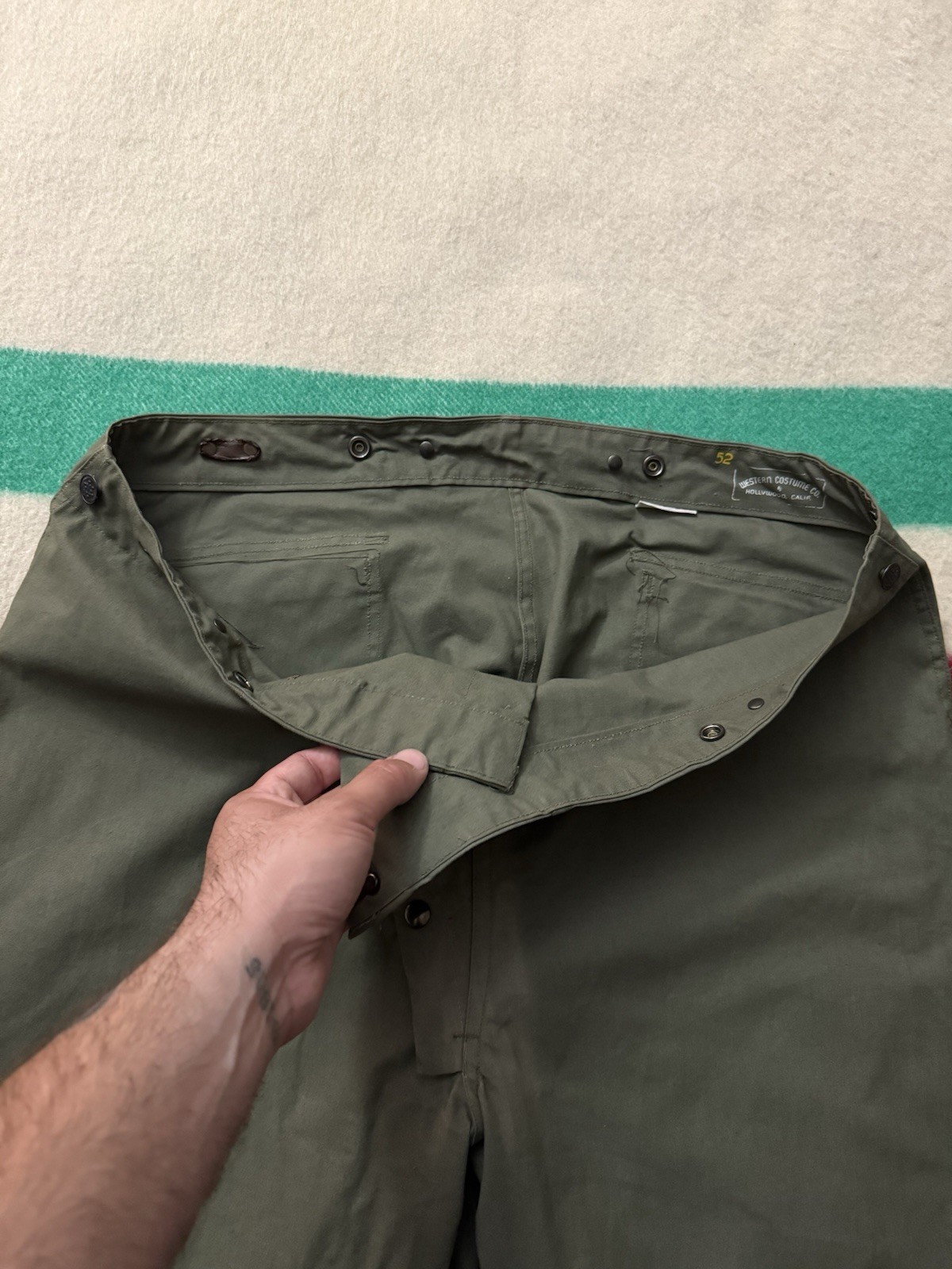 Vintage 50s Us Army Military Firefighter Pants Western Costume Co Size 40-42