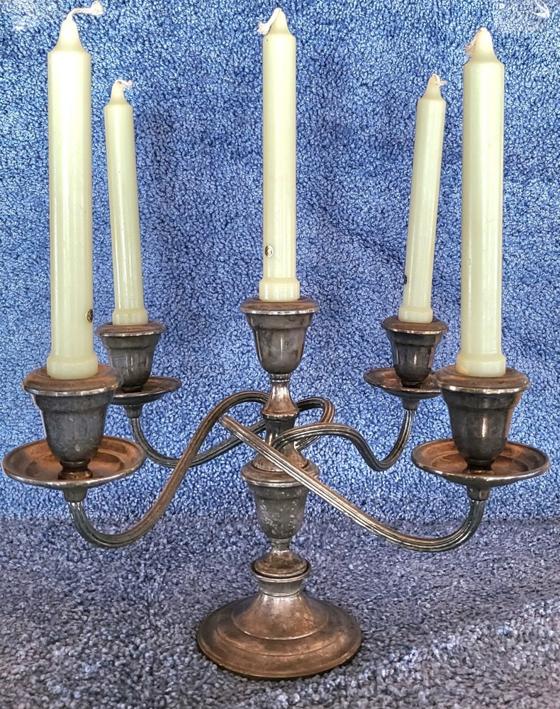 Vtg. Gorham YC 480 Silver Plate Twisted 4 Branch Candlelabra.