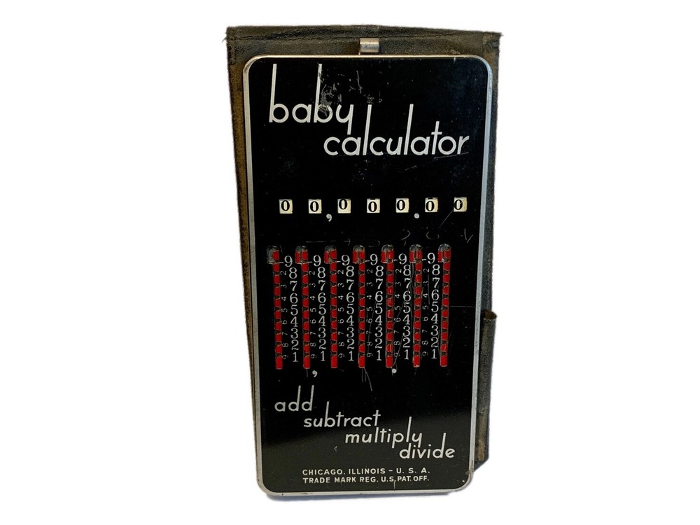 Vintage Manual Baby Calculator USA Made Basic Math Functions Classic Design