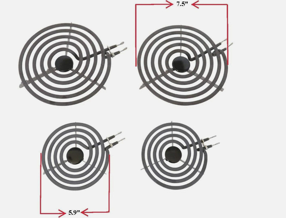 MP22YA Electric Range Burner Surface Element (2) MP15YA 6", (2) MP21YA 8" 4pcSet