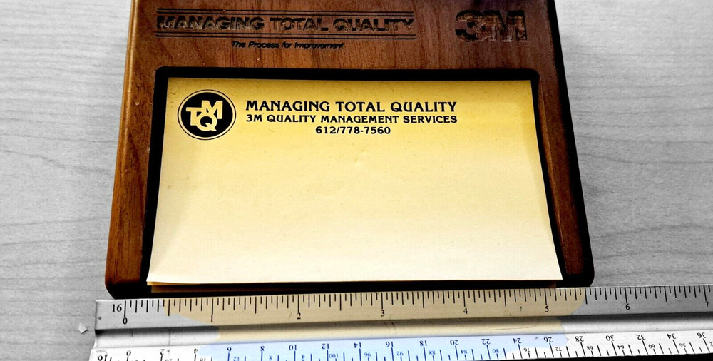 Vintage Post-It Note Tray Holder Desk Organizer 3M USA Engraved