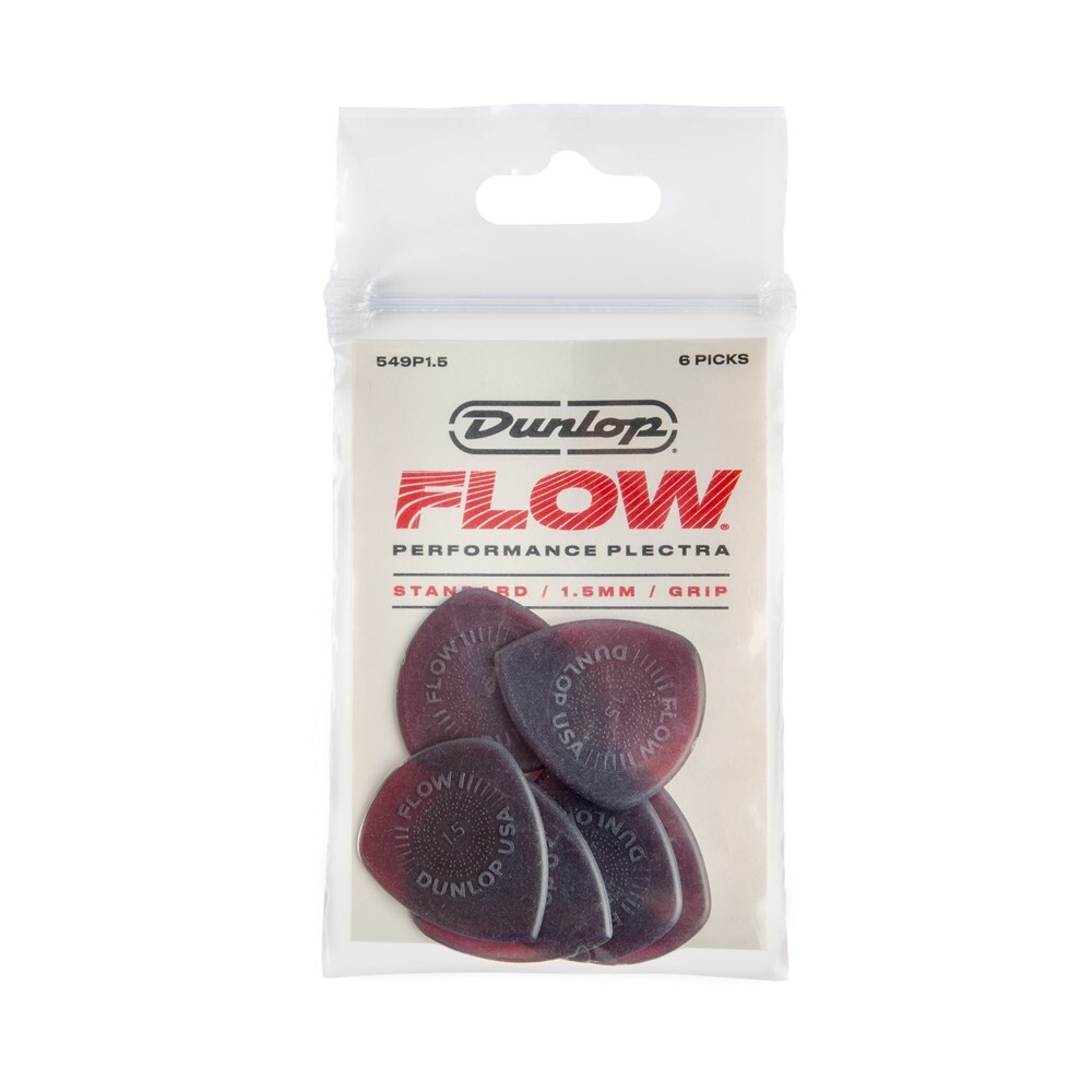 NEW Dunlop 549P Flow Standard Grip Guitar Picks, 1.5mm