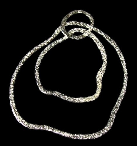 Designer Hammered Silver Loop Component Piece 10292
