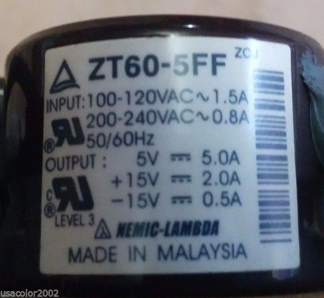 NORITSU I038324  SWITCHING REGULATOR NEMIC LAMBDA ZT60-5FF