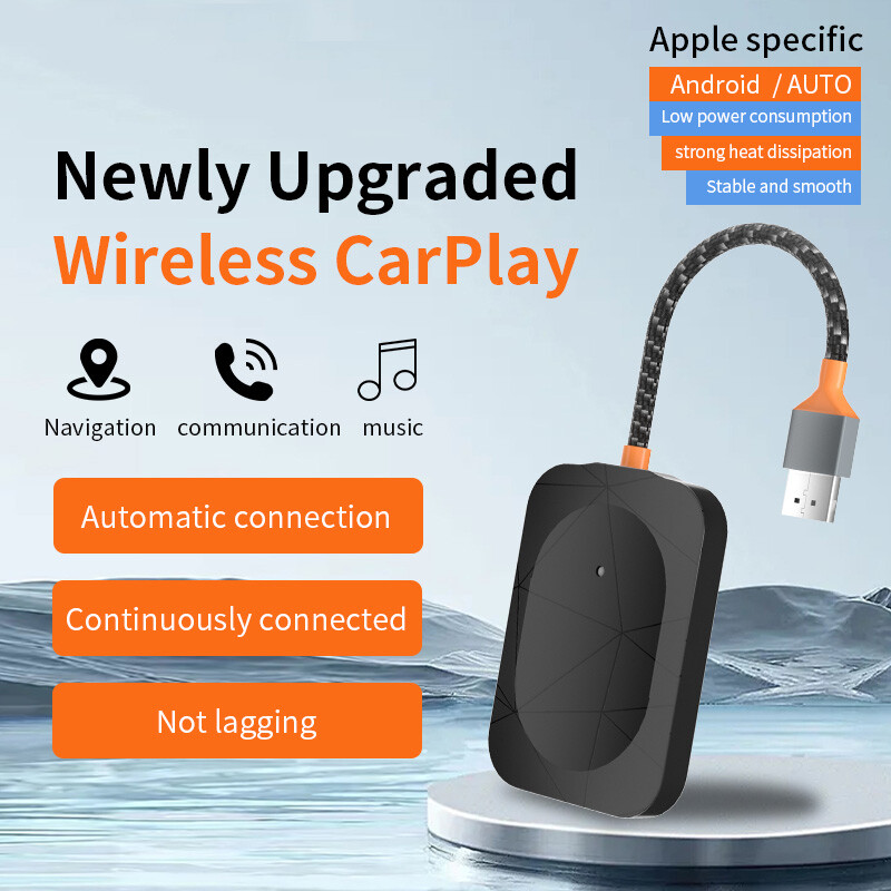 Wireless CarPlay Adapter Dongle USB For Apple iOS Car Auto Navigation Player