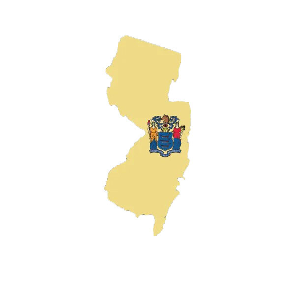 New Jersey State Shaped Flag Sticker Decal