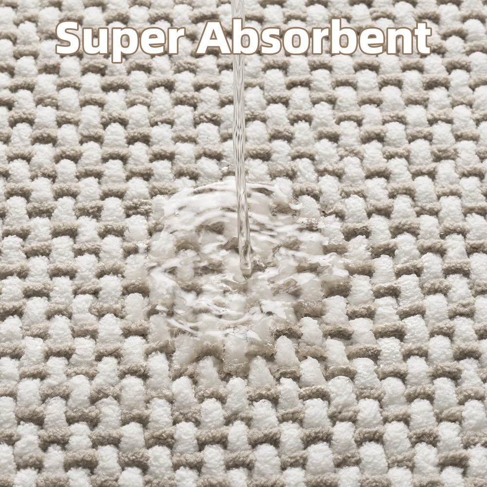 -Bath Mat-Super Absorbent Chenille Bathroom Mats-Rubber Backed Bath Mats for Bat