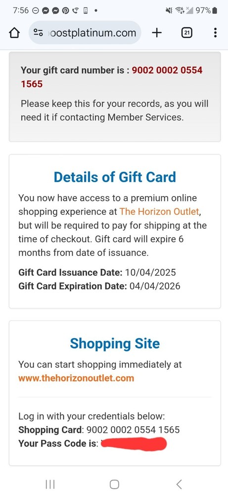 E- Gift Card