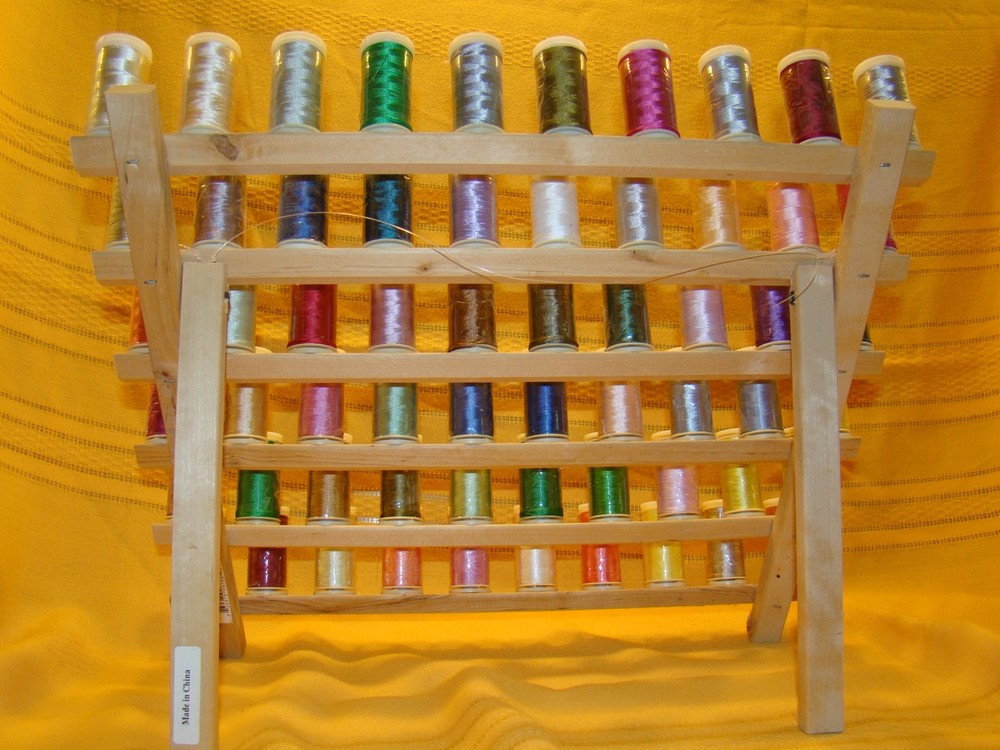 June Tailor Thread Holder Standing 60 Spool Rack PLUS 60 New Embroidery Spools
