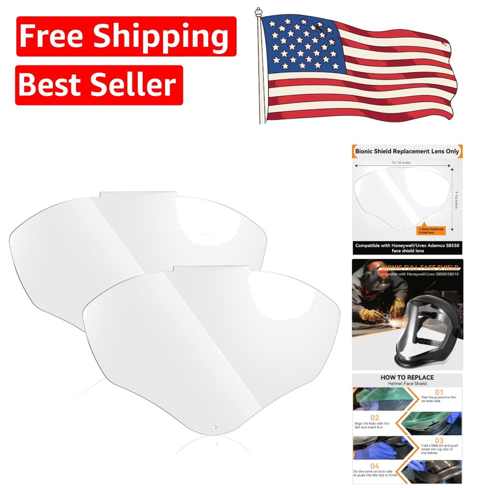 Impact-Resistant Polycarbonate Face Shield Replacement for Various Activities