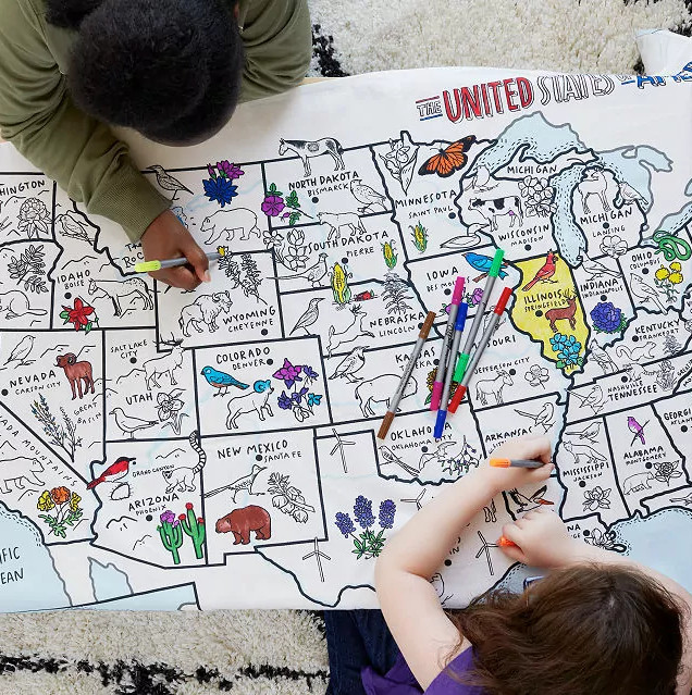 USA Coloring Tablecloth
