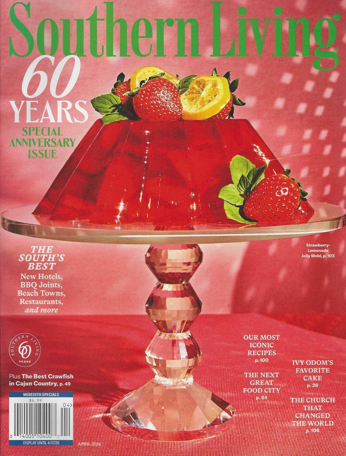 Southern Living Magazine April 2026 Special Anniversary issue