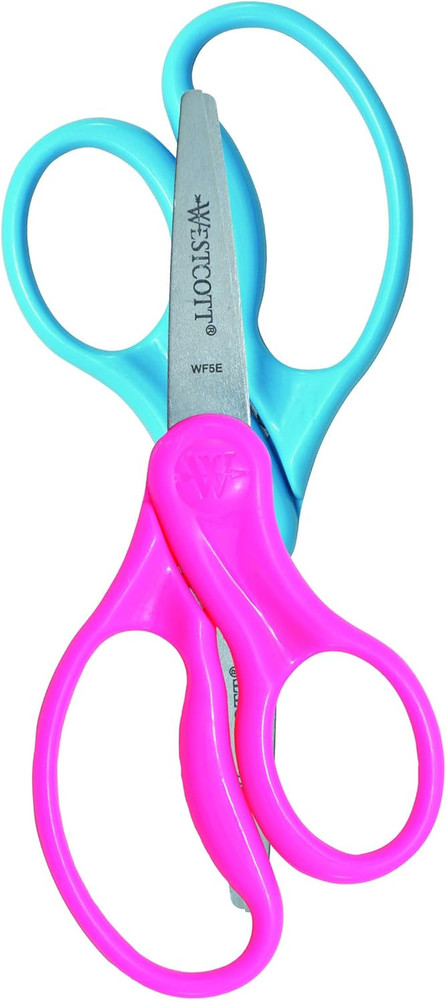 Hard Handle Kids Scissors, 5", Pointed, Assorted Colors, 2-Pack