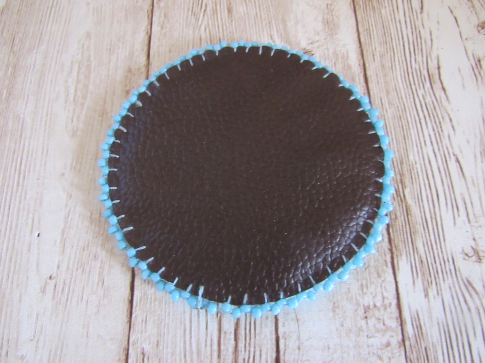 Beaded Rosette 3" Thunderbird Leather Sewing Regalia Crafting Native Design 9E