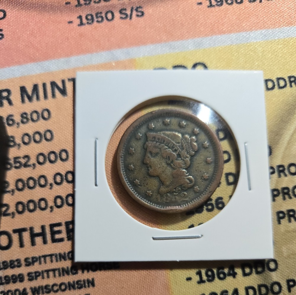 1852 Braided Hair Large Cent XF