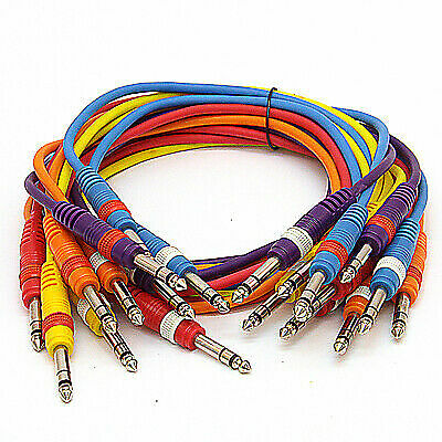 SEISMIC AUDIO 10 PACK 3' TRS 1/4" Colored Patch Cables