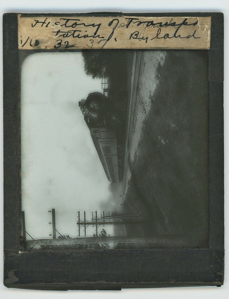 Magic Lantern GLASS SLIDE TRAIN By Land