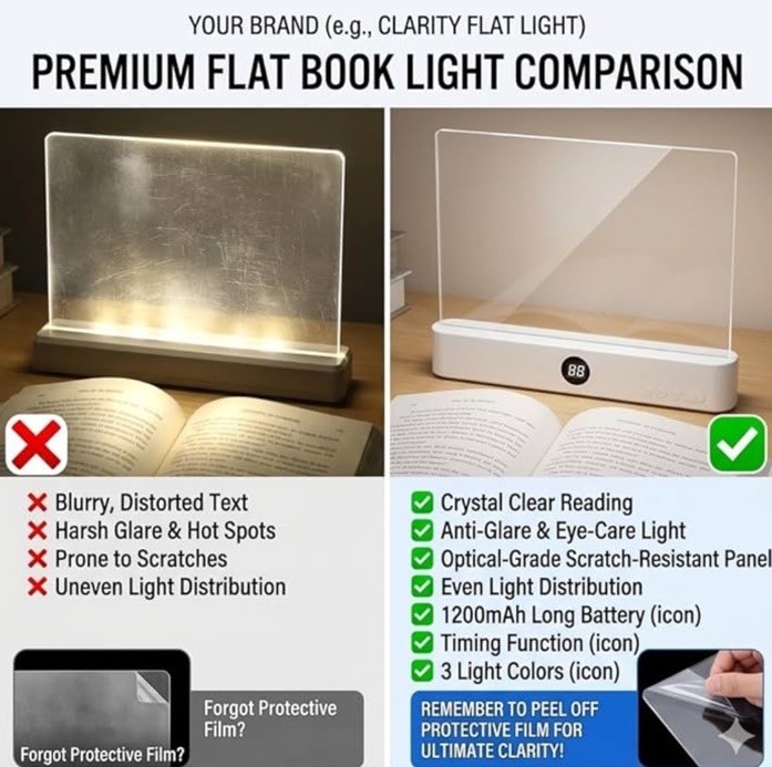 Smart Flat Book Light