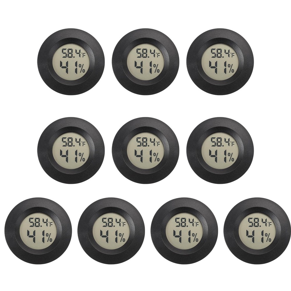 Mini Hygrometer Digital Thermometer Humidity Meter 10 Pack Black