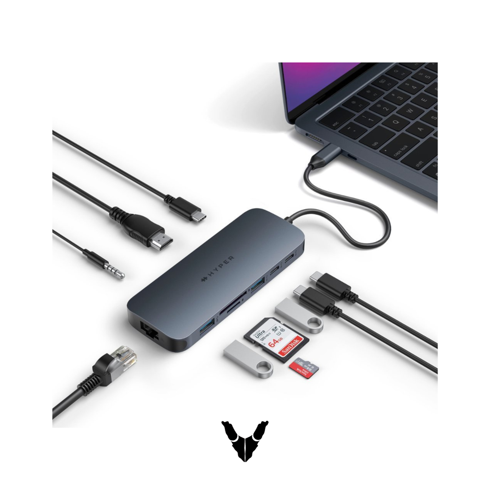 Hyper - HyperDrive Next 10 Port USB-C Hub- MacBook/PC - HD4005GL - Midnight Blue