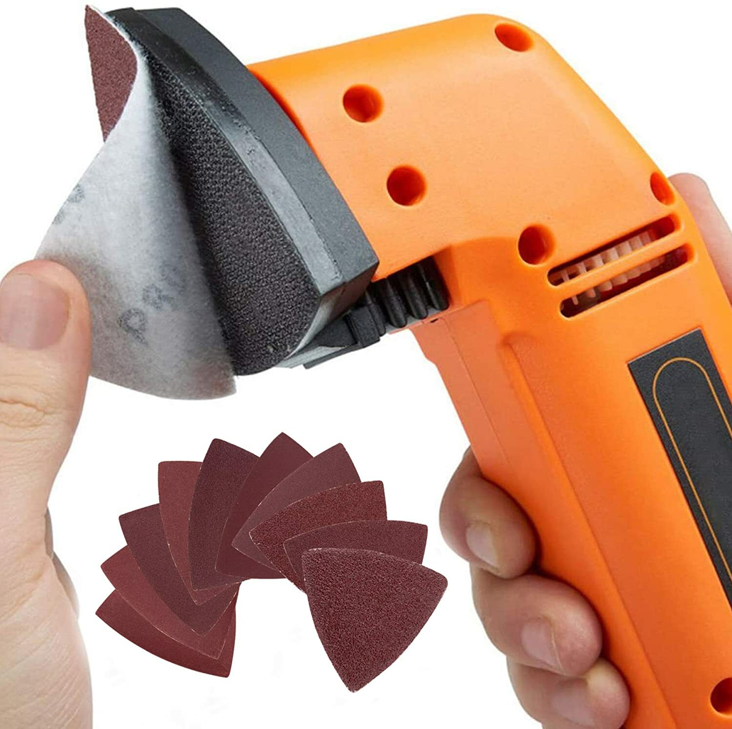 60PCS Triangle Sanding Pads for Oscillating Multi-Tool Hook Loop Sandpaper Discs