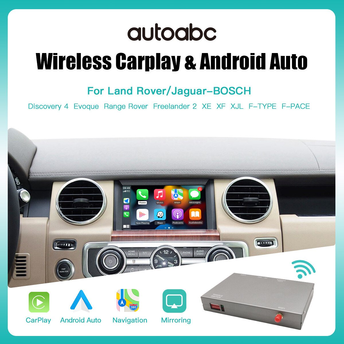 Wireless Carplay Android Auto For Land Rover Jaguar Bosch with 7/8 inch screen