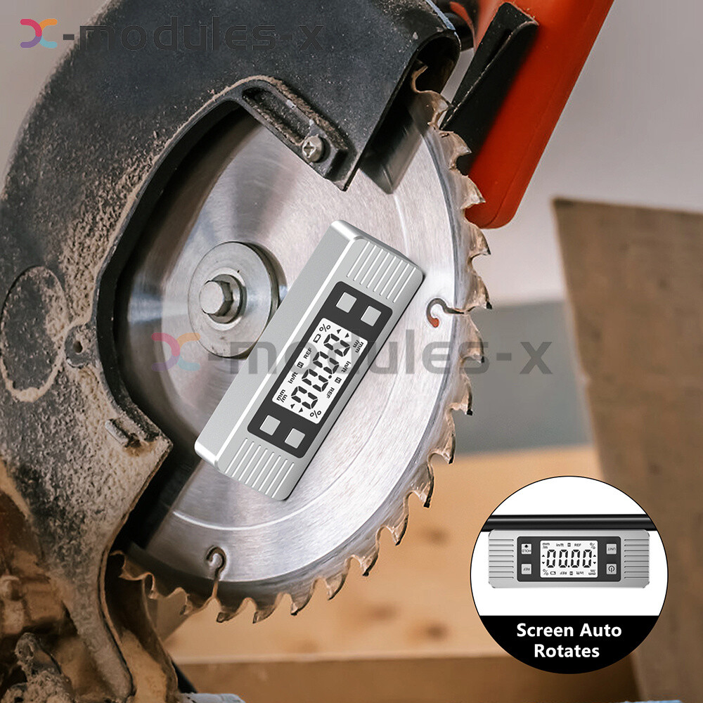 3in1 Protractor Inclinometer Level Ruler 4*90° Digital LCD Display W/ Backlight