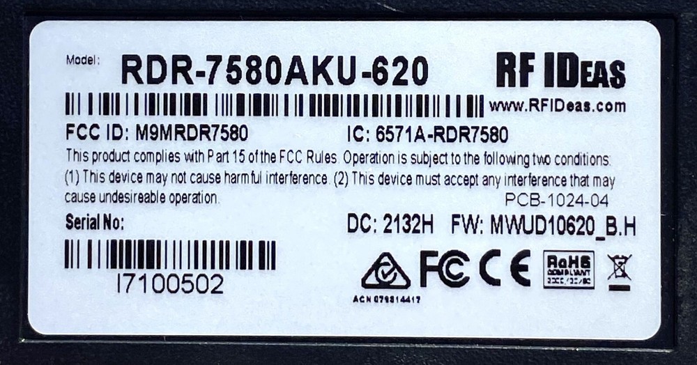 RFIDeas Wave ID pcProx Writer – RDR-7580AKU – Mifare USB Reader – NEW!