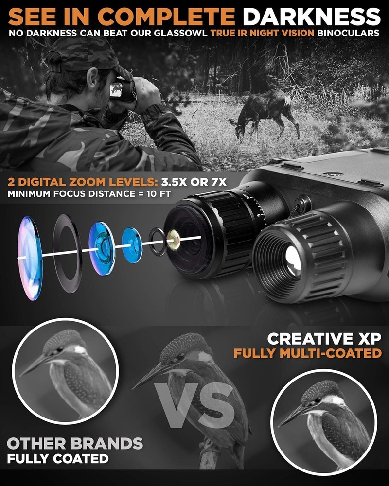 Night Vision Binoculars Pro - Digital Infrared Binoculars with 4" Screen and ...