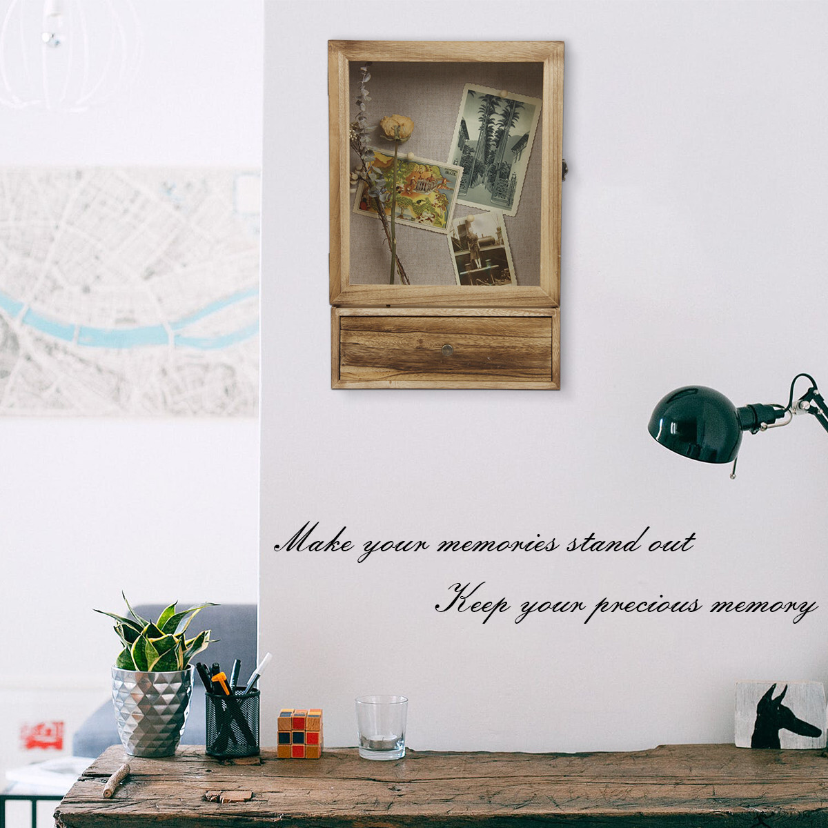 Shadow Box Display Case Large 11x16 Shadow Box Picture Frame W/ Drawer