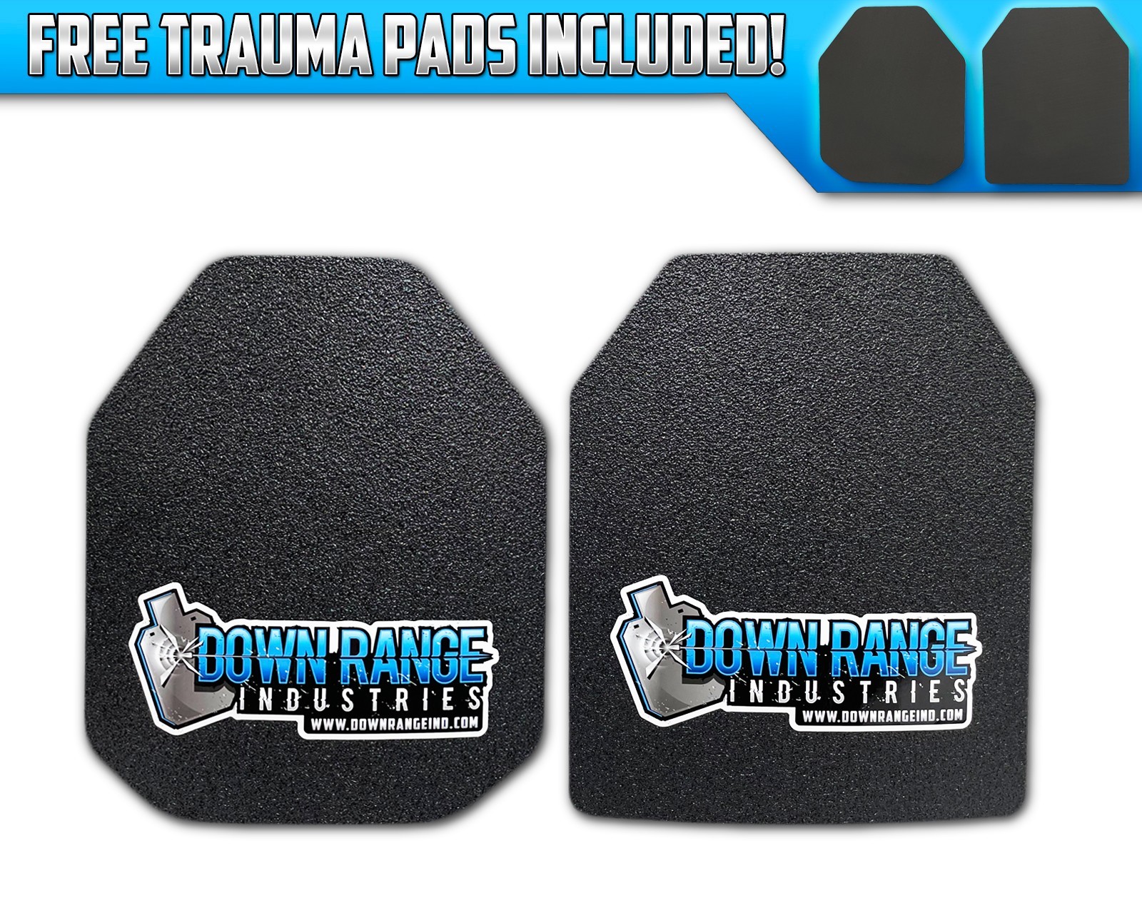 Body Armor AR500 Level 3 Set Of Plates Curved 10x12 FREE TRAUMA PADS