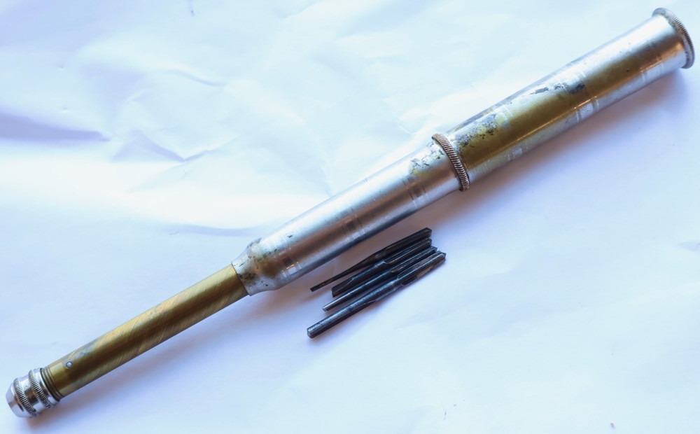 Johnson & Tainters Automatic Boring Tool - Push Drill + 4 Bits / Pat.1888 / MTT