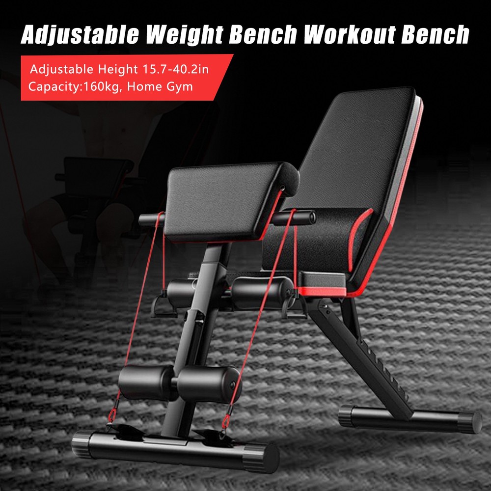 Adjustable Workout Bench Foldable Utility Weight Bench Home Gym Strength Train