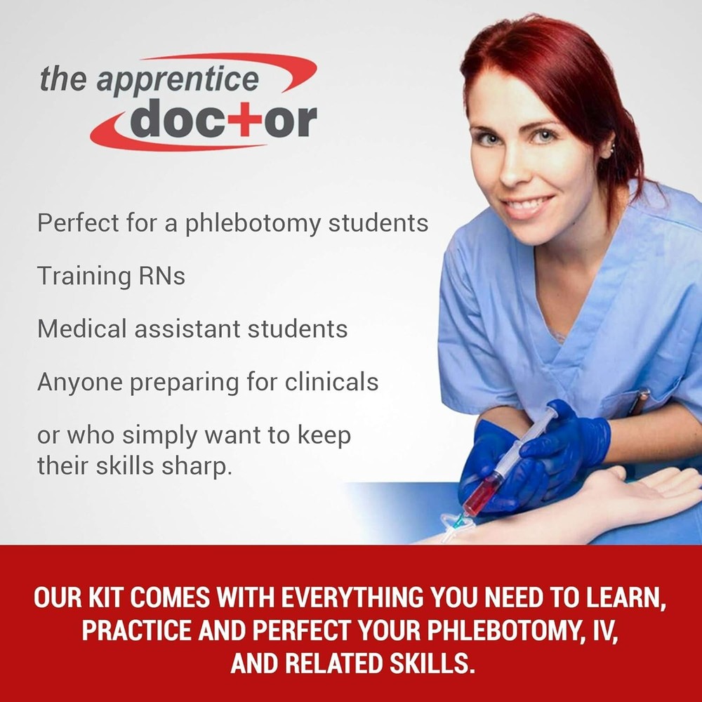 Venipuncture Practice Kit & Online Training for Nurses & Phlebotomists.