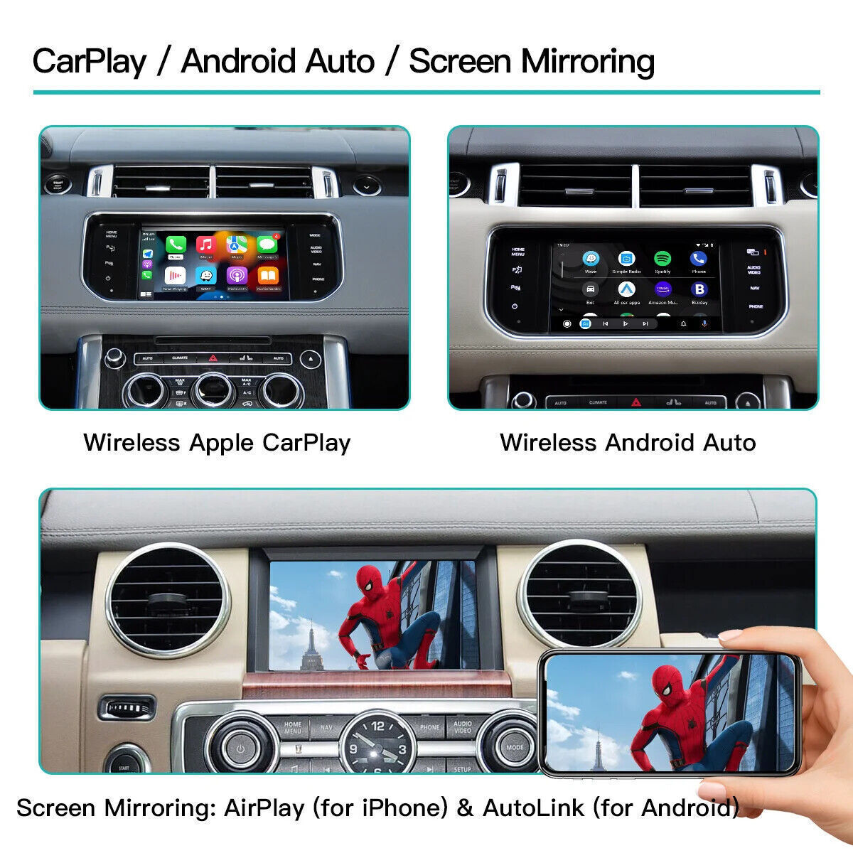 Wireless Carplay Android Auto For Land Rover Jaguar Bosch with 7/8 inch screen