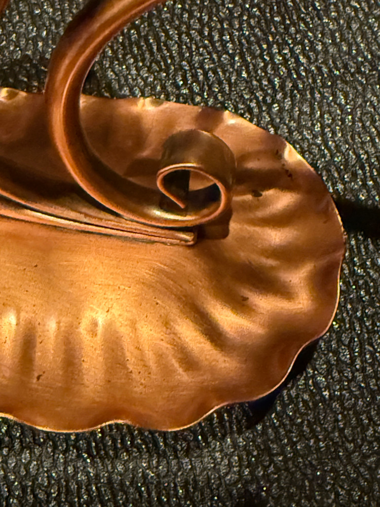 Vintage Solid Copper Gregorian Double Candlestick Holder W/ Sniffer