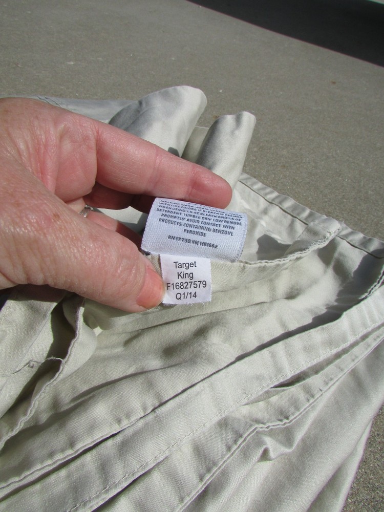 3 Pc Threshold Target TAN 100% Cotton Flat Sheet Pillowcases KING Size Soft!
