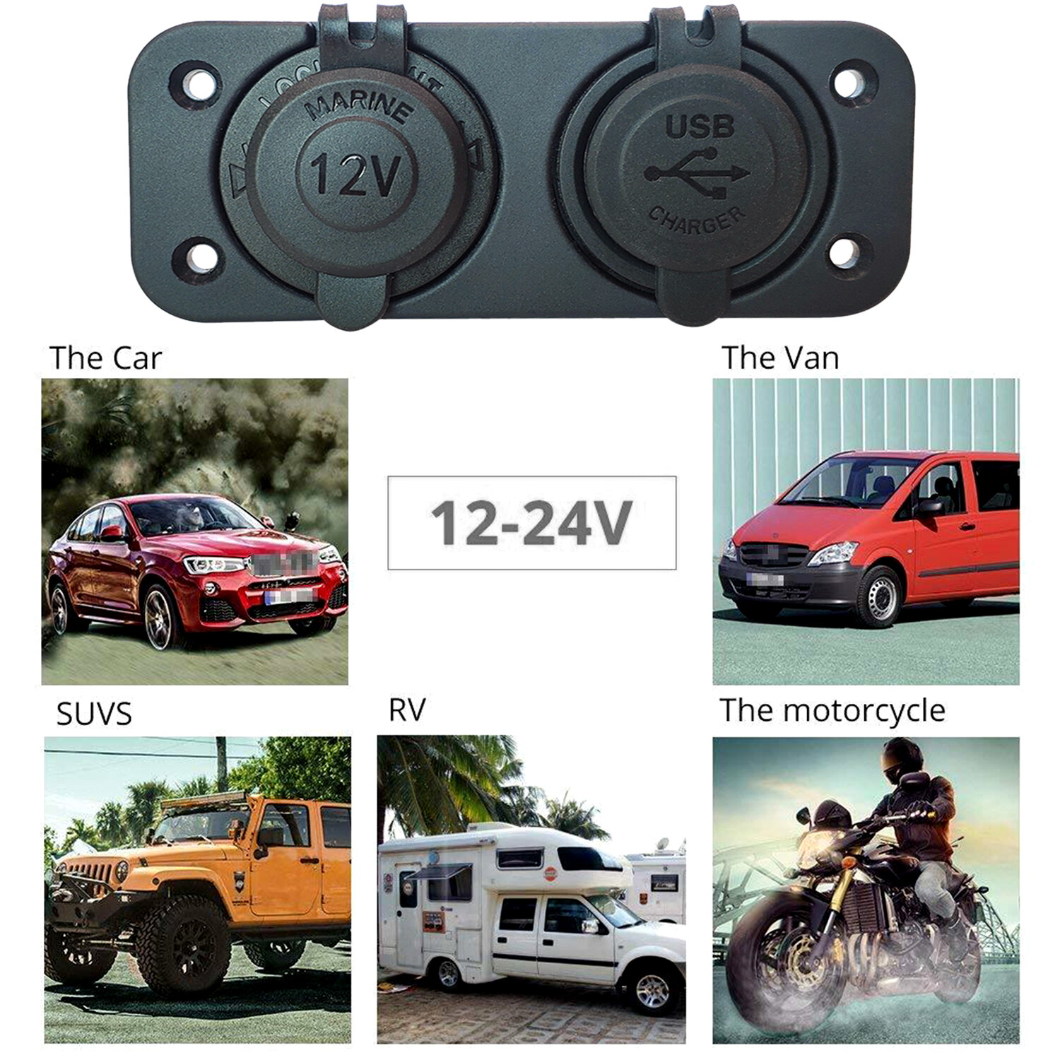 Dual USB Car Lighter Socket Splitter 12V Charger Power Adapter Outlet