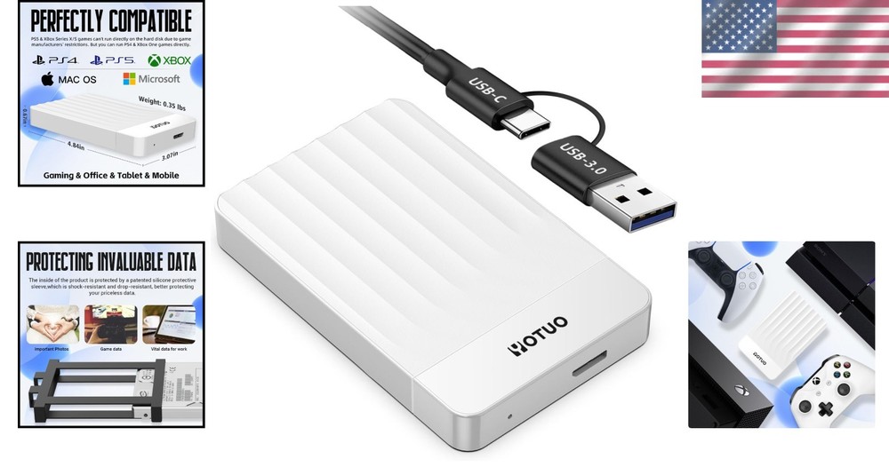 Durable 320GB External Storage for Laptops, PCs & Gaming - USB 3.0 Ready