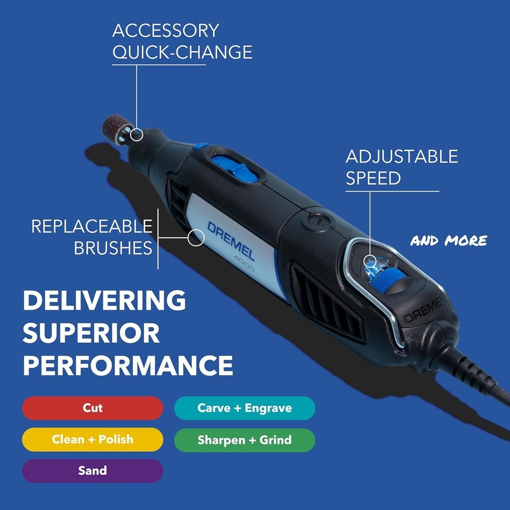 Dremel 4000-2/32 High-Performance Rotary Tool Kit with LED Light Dremel Flex