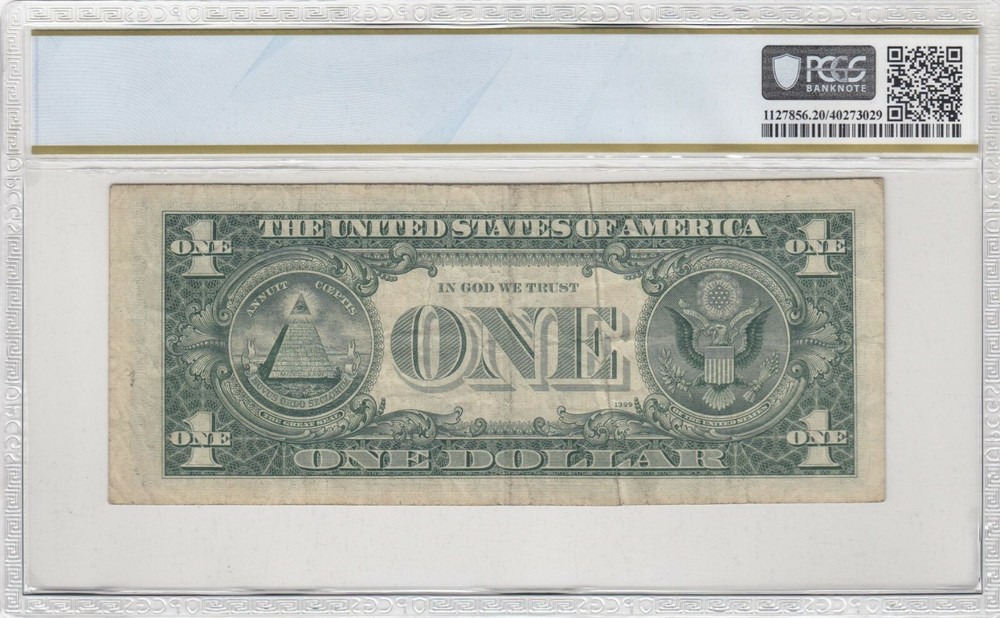 $1 *ERROR NOTE* 1969B Federal Reserve Note Fr.1905-G PCGS 20 VERY FINE