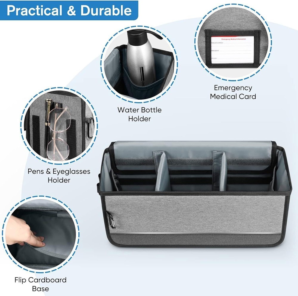 Large Capacity Walker Basket for Folding Walkers, Foldable Walker Storage Bag