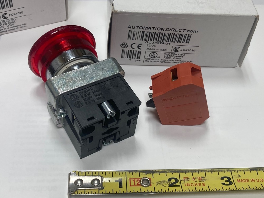 Automation Direct GCX1226-24, Red Push Button Switch, Illuminated