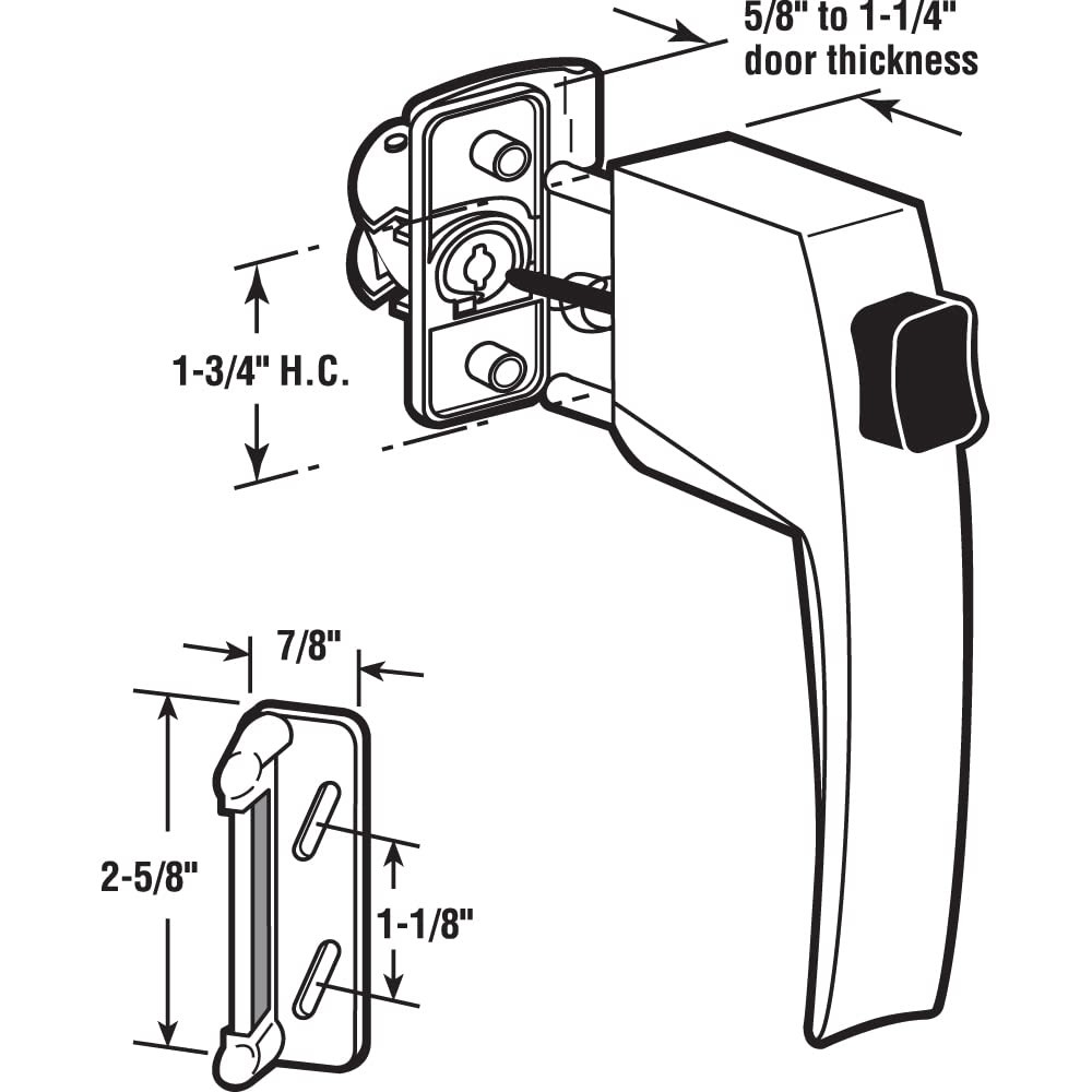 K 5007 Screen and Storm Door Push Button Latch Set w/ Night Lock – Replace Old o